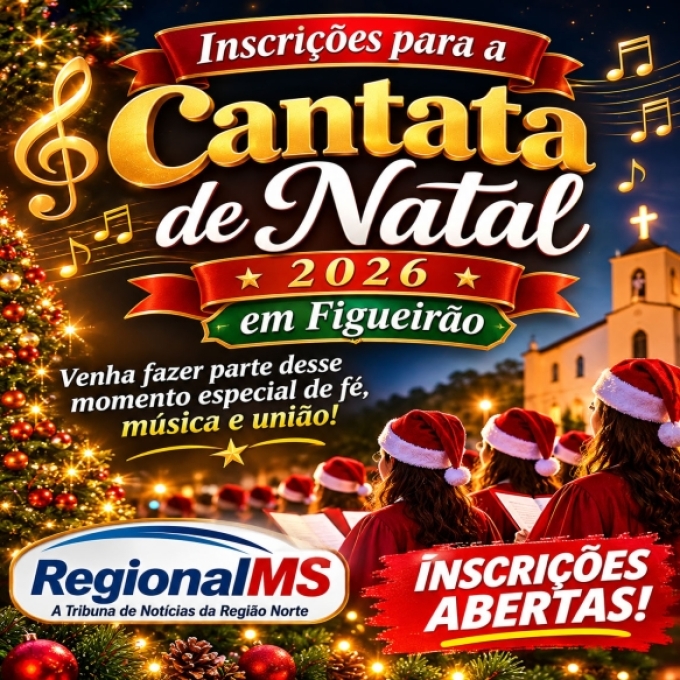 Prefeitura de Figueirão abre inscrições para a Cantata de Natal 2026