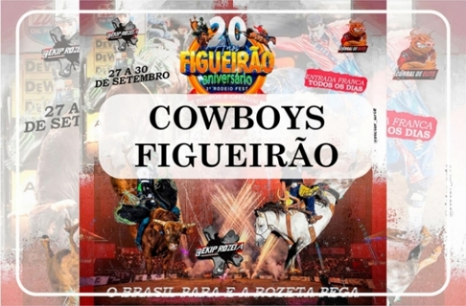 Conheça os 06 cowboys de Figueirão que irão entrar na arena de Rodeio. Conheça os 06 cowboys de Figueirão que irão entrar na arena de Rodeio.