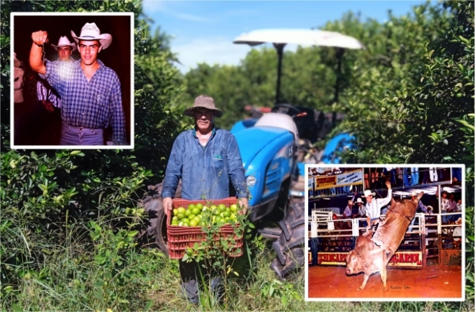 Peão de Rodeio dos anos 90 hoje é Citricultor em Figueirão.