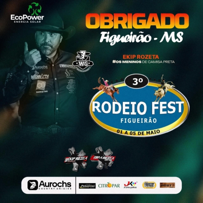 EKIP ROZETA realizou etapas no 3° Rodeio Fest de Figueirão MS.