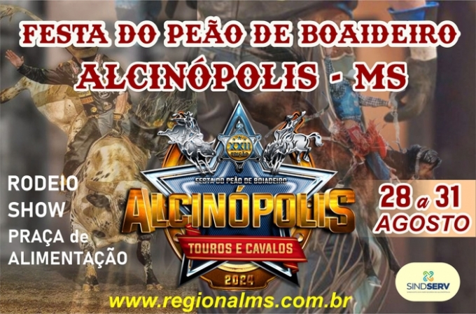 Festa do Peão de Boiadeiro de Alcinópolis começa na semana que vem com shows e rodeios.