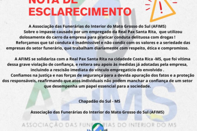 Associação defende funerária após polícia encontrar droga em carro com dois corpos