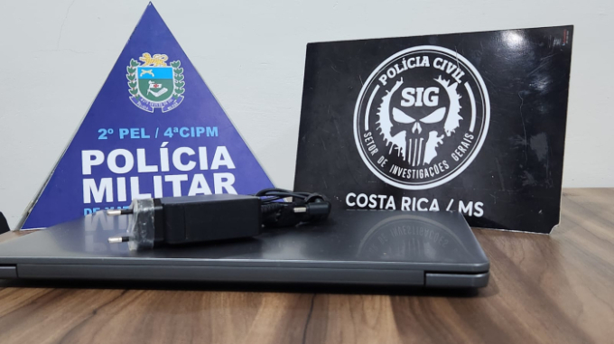 Polícia Civil recupera notebook furtado em Costa Rica com apoio da PM Polícia Civil recupera notebook furtado em Costa Rica com apoio da PM