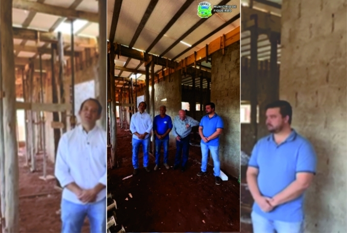 Prefeito e vice de Figueirão visitam obras em andamento na cidade Prefeito e vice de Figueirão visitam obras em andamento na cidade