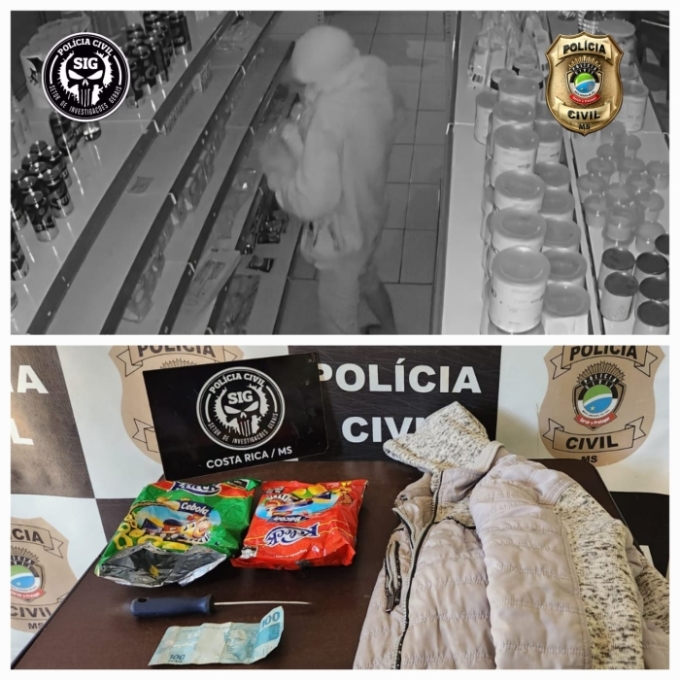 Polícia Civil em Costa Rica Identifica e Prende Autor de Furto em Estabelecimento Comercial Polícia Civil em Costa Rica Identifica e Prende Autor de Furto em Estabelecimento Comercial