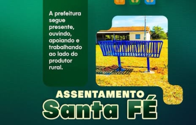 Prefeitura Municipal instala lixeiras no Assentamento Santa Fé Prefeitura Municipal instala lixeiras no Assentamento Santa Fé
