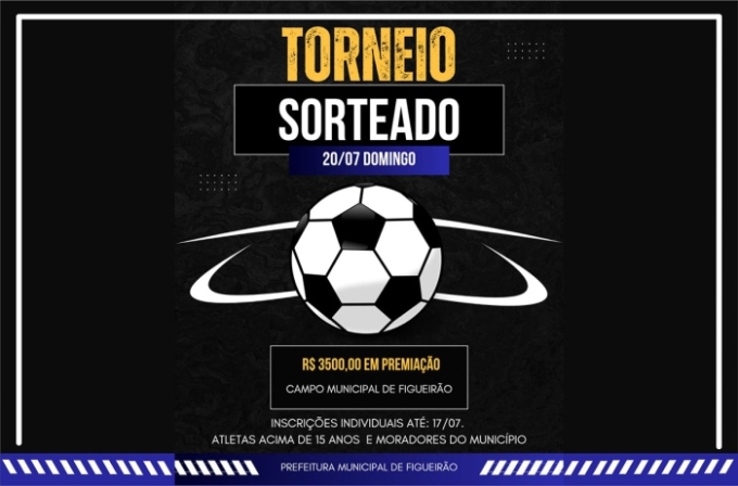 Torneio Sorteado agita o domingo em Figueirão com R$ 3.500,00 em premiação