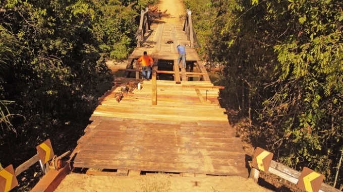 Serviço de manutenção na ponte do Rio Taquari, MS-217, segue em andamento na região de Alcinópolis Serviço de manutenção na ponte do Rio Taquari, MS-217, segue em andamento na região de Alcinópolis