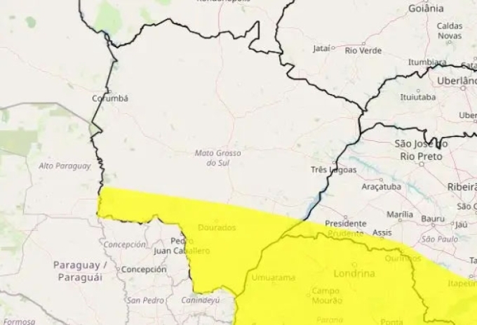 Chuvas podem chegar a 50 milímetros em 39 cidades de MS, alerta meteorologia Chuvas podem chegar a 50 milímetros em 39 cidades de MS, alerta meteorologia