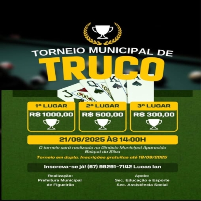 Torneio Municipal de Truco – Figueirão 2025 Torneio Municipal de Truco – Figueirão 2025