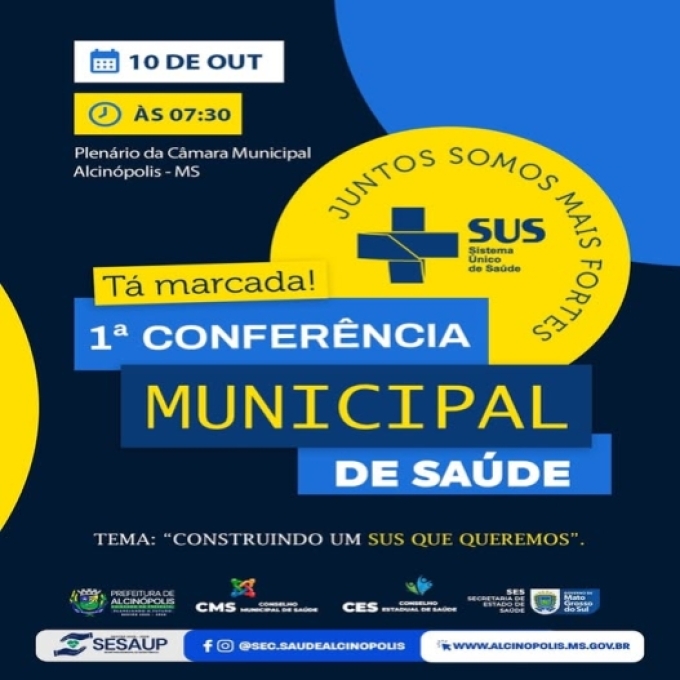 Atenção, população: UBS e UBSF de Alcinópolis fecharão no dia 10 de outubro Atenção, população: UBS e UBSF de Alcinópolis fecharão no dia 10 de outubro