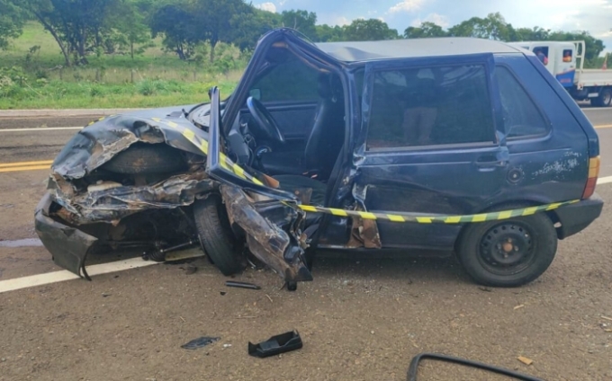 Motorista fica ferido em acidente na BR-359, entre Coxim e Alcinópolis