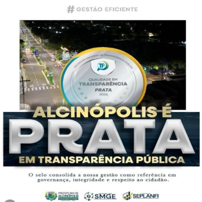 Alcinópolis conquista Selo Prata em Transparência Pública