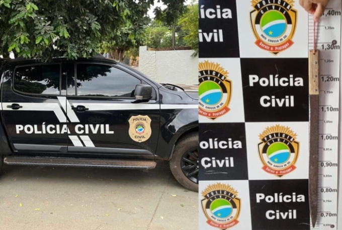 Idoso é preso em flagrante armado com um facão ameaçando sua ex-mulher em Alcinópolis