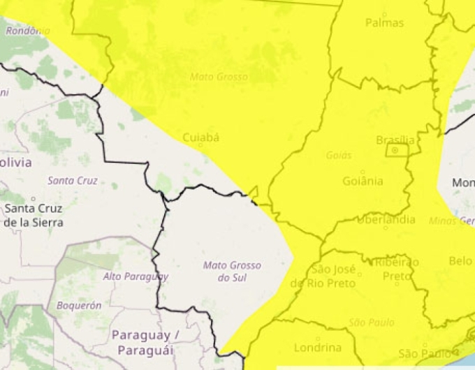 Inmet emite alerta de chuvas intensas para regiões de MS durante a virada do ano