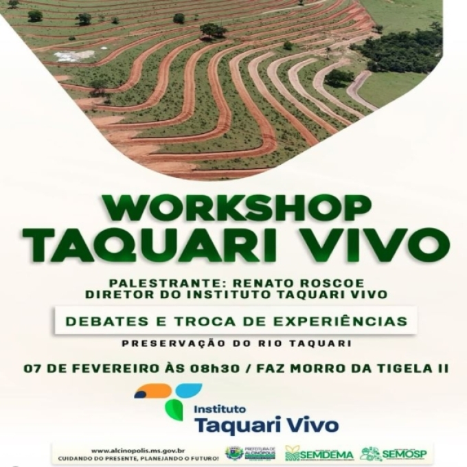 Workshop irá promover debate sobre preservação do Rio Taquari em Alcinópolis