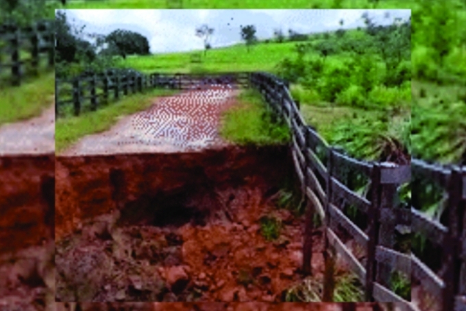 Fortes chuvas provocam queda de pontes no município de Costa Rica MS