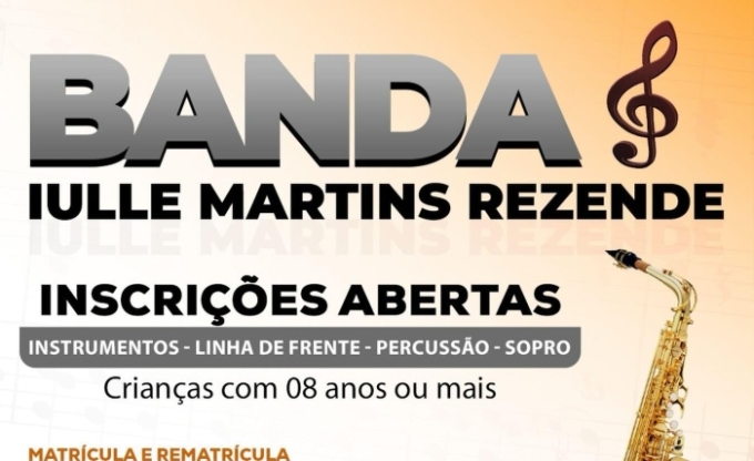 Terminam hoje as inscrições para a Banda Iulle Martins Rezende, em Alcinópolis