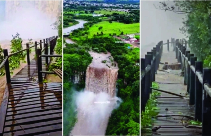 Parque Salto do Sucuriú fecha trilhas após aumento do nível do rio, em Costa Rica