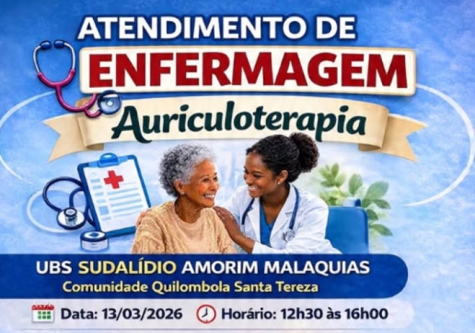 Comunidade quilombola de Santa Tereza receberá atendimento de enfermagem com auriculoterapia