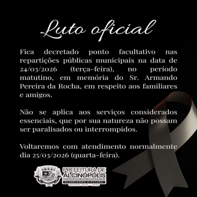 Alcinópolis decreta luto oficial de três dias pela morte de pioneiro do município