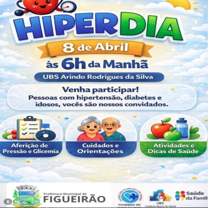 Prefeitura de Figueirão realiza ação do Hiperdia com foco em prevenção e qualidade de vida