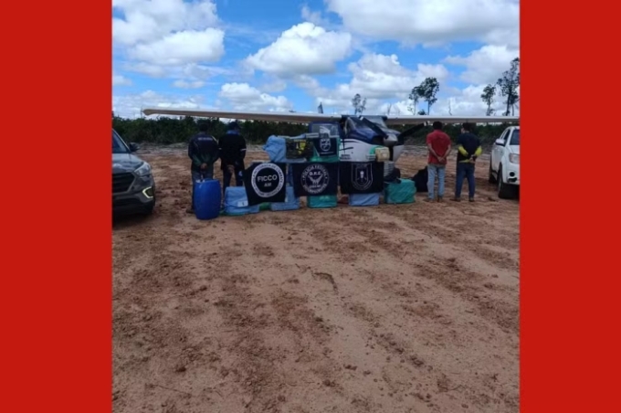 Avião com 450 kg de cocaína é interceptado após decolagem em MT