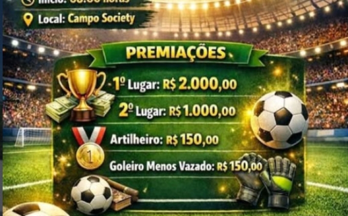 Inscrições abertas: vem aí o 5º Torneio de Futebol Society de Figueirão