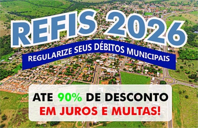 Alcinópolis lança REFIS 2026 com descontos de até 90% em juros e multas