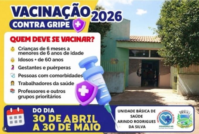 Figueirão inicia campanha de vacinação contra a gripe nesta quarta-feira (30)