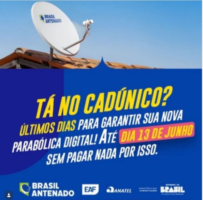 Prazo para solicitar antena digital gratuita em Figueirão termina em 13 de junho