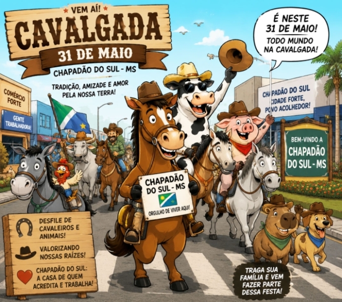 Neste Domingo tem a Cavalgada da abertura da 32ª Exposul de Chapadão do Sul