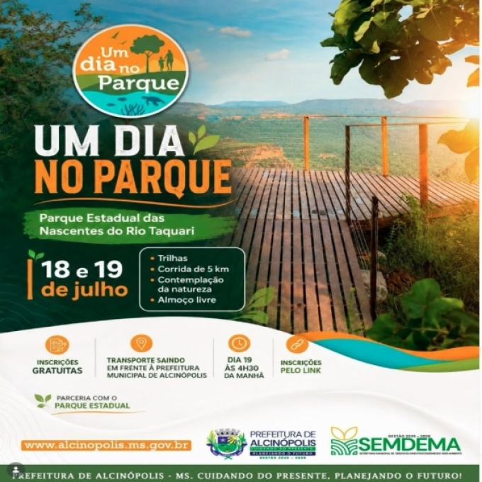 Parque Estadual das Nascentes do Rio Taquari recebe programação especial do Um Dia no Parque em julho