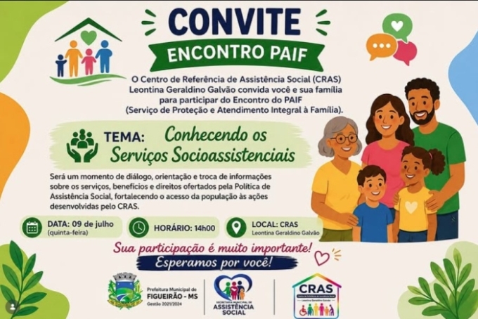 CRAS de Figueirão promove encontro do PAIF para orientar famílias sobre serviços da Assistência Social