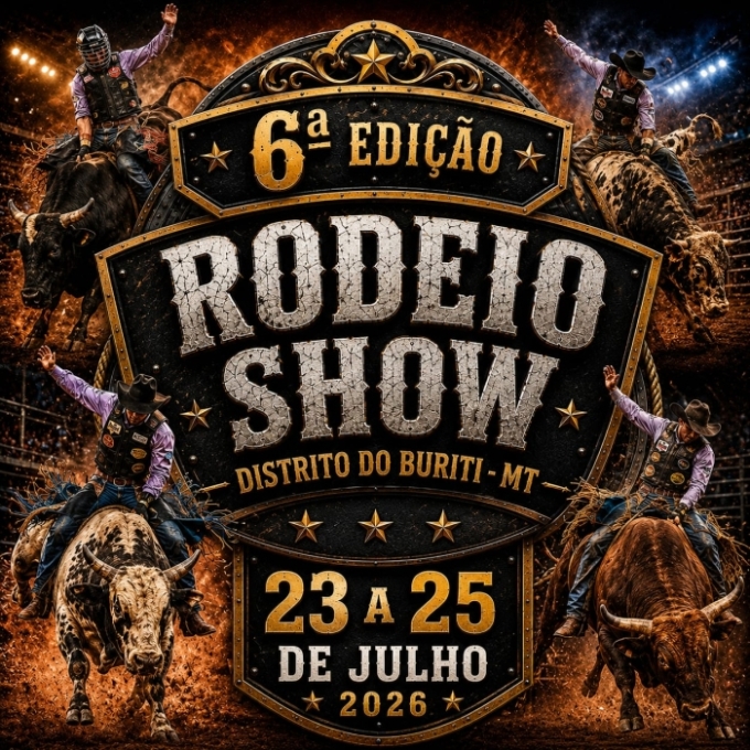 6º Rodeio Show do Distrito do Buriti promete três dias de emoção, grandes montarias e bailões com entrada franca