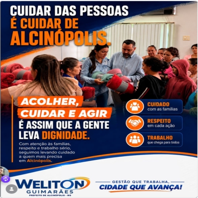 Cuidar das pessoas é cuidar de Alcinópolis