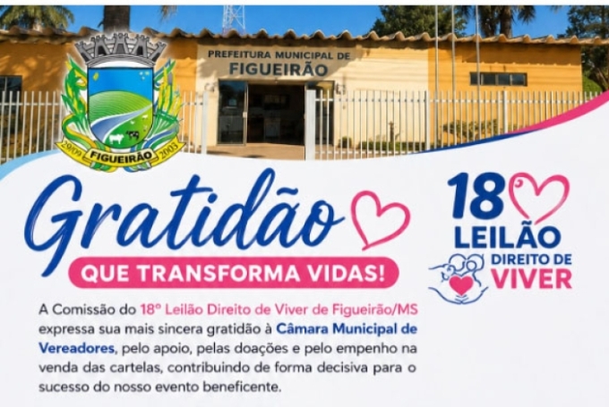 Comissão do 18º Leilão Direito de Viver de Figueirão, expressa sua gratidão a todos
