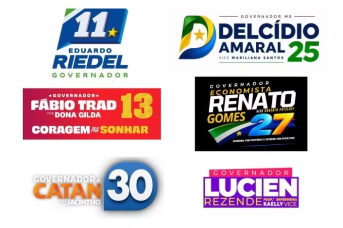 Eleições 2026: veja os logos e slogans dos candidatos ao governo de MS