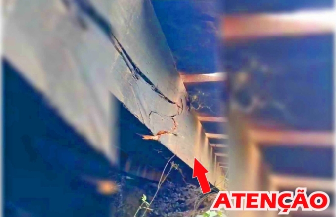 Ponte sobre o Rio Figueirão, na MS-223, tem tráfego limitado após problema estrutural em viga