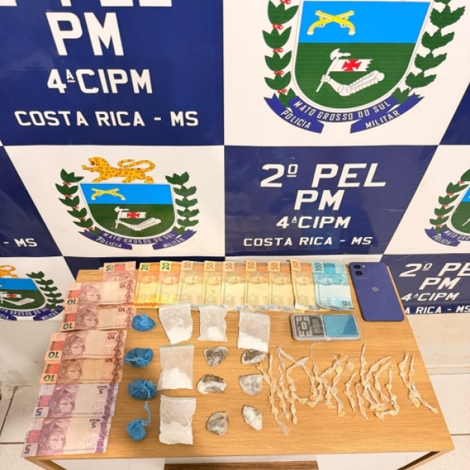 Polícia Militar apreende adolescente e entorpecente durante ação em Costa Rica