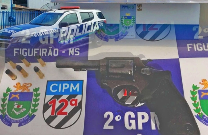 Homem é preso após ameaças e disparo com revólver em Figueirão
