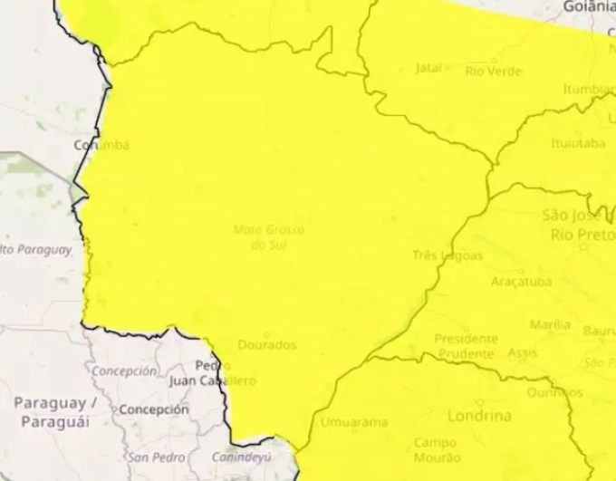 MS está sob alerta de tempestade com ventos até 100 kmh