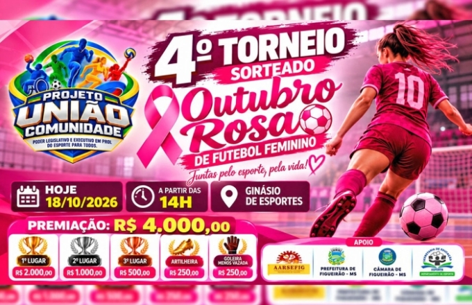 É hoje! Figueirão realiza 4º Torneio Outubro Rosa de Futebol Feminino