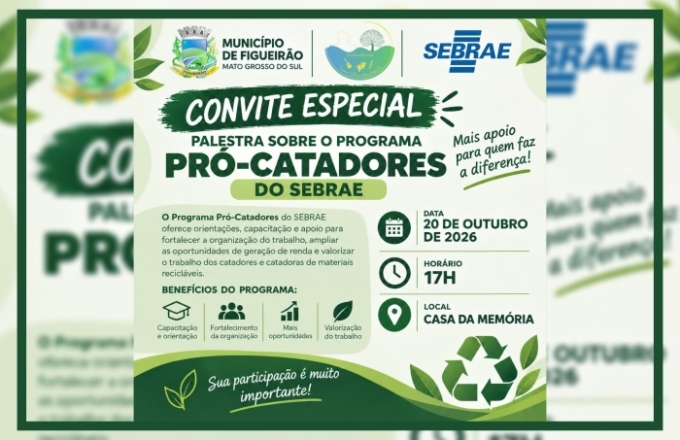Figueirão recebe palestra do Sebrae sobre Programa Pró-Catadores nesta terça-feira 20