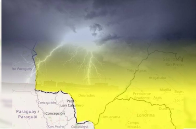 MS terá 4 dias de alerta para tempestades e ventos de até 60 kmh