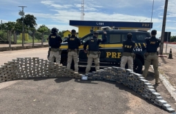 Polícia Rodoviária Federal apreende 274 quilos de entorpecente na BR-163.