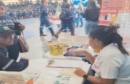 Empresa faz ação de prevenção e saúde em ginásio de Figueirão