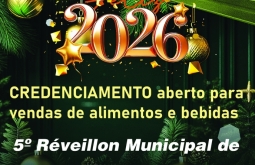 Credenciamento aberto para vendas de alimentos e bebidas no 5º Réveillon Municipal de Alcinópolis