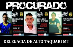 Polícia Civil divulga imagens de procurados por homicídio qualificado em Alto Taquari MT