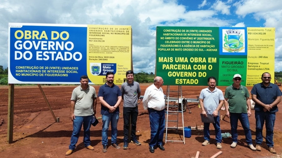 Prefeitura de Figueir&atilde;o assina ordem de servi&ccedil;o para constru&ccedil;&atilde;o de 20 casas populares